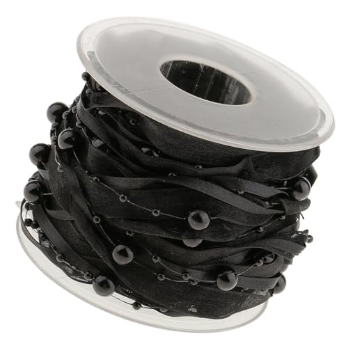 10m/rolle Perlenkette Perlen Geschenkband Schwarz Organza Satinband Draht Perlen Kette Schleifenband für Weihnachtsbaum Hochzeit Girlande Dekoration Geschenkverpackungen DIY Handwerk 10m/rolle Perlenkette Perlen Geschenkband Schwarz Organza Satinband Draht Perlen Kette Schleifenband für Weihnachtsbaum Hochzeit Girlande Dekoration Geschenkverpackungen DIY Handwerk von MVKZFE