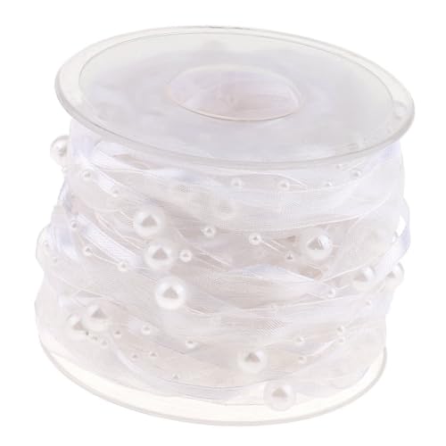 10m/rolle Perlenkette Perlen Geschenkband Weiß Organza Satinband Draht Perlen Kette Schleifenband für Weihnachtsbaum Hochzeit Girlande Dekoration Geschenkverpackungen DIY Handwerk 10m/rolle Perlenkette Perlen Geschenkband Weiß Organza Satinband Draht Perlen Kette Schleifenband für Weihnachtsbaum Hochzeit Girlande Dekoration Geschenkverpackungen DIY Handwerk von MVKZFE