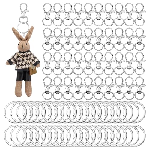 40 Stück drehbare Karabinerverschlüsse, Schlüsselanhänger, Schlüsselring, Karabinerverschlüsse, Schlüsselanhänger, Haken, Karabiner, Schlüsselanhänger für Bastelarbeiten, Rucksack, Handtasche 40 Stück drehbare Karabinerverschlüsse, Schlüsselanhänger, Schlüsselring, Karabinerverschlüsse, Schlüsselanhänger, Haken, Karabiner, Schlüsselanhänger für Bastelarbeiten, Rucksack, Handtasche von MVPACKEEY