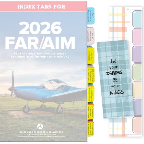 Verbesserte Registerkarten für 2026 FAR/AIM (mit Seitenzahlen) und FAA für Privatpiloten, VFR, insgesamt 80 Registerkarten mit 12 leeren Index-Tabs (Buch nicht im Lieferumfang enthalten) von MVPswoo