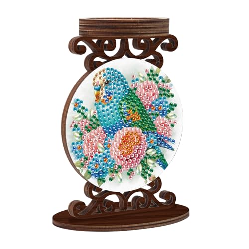 Diamond Art Painting Kits von Kerzenhalter, 5D DIY Blumen und Vogel Design, speziell geformte Diamantkunstmalerei, Holz-Bastelständer für AromaRelax & Heimdekoration, Desktop-Ornamente und perfekte Diamond Art Painting Kits von Kerzenhalter, 5D DIY Blumen und Vogel Design, speziell geformte Diamantkunstmalerei, Holz-Bastelständer für AromaRelax & Heimdekoration, Desktop-Ornamente und perfekte von MVVMTOP