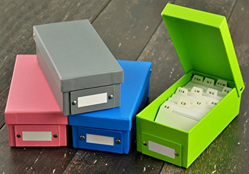 4x Lernbox Karteikasten DIN A8 / 4 Farben + 1600 Karteikarten von Lernbox