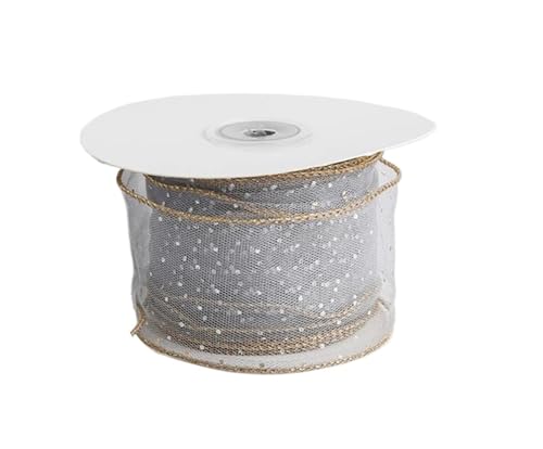 1 Stück 10 Yards/Rolle 60 mm Band Goldfolie bedruckte Punktebänder for Hochzeit, Urlaub, Dekoration, DIY, handgefertigtes Kunsthandwerk FüR Handwerk(Gray) von MWAHJU