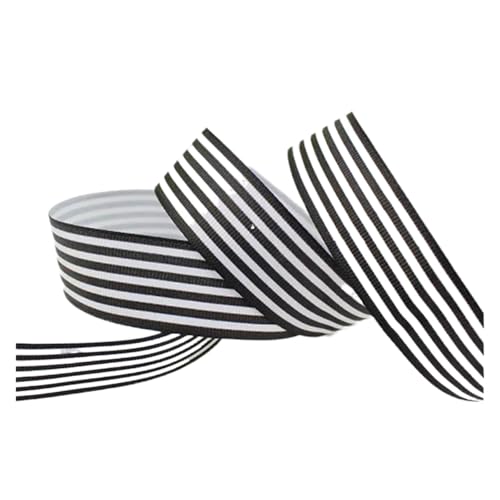 3/5 Stück (20 Yards/Lot) (25 mm) bedrucktes Band, Wickeldekoration, Bänder, Dekoration, Hochzeit, Versorgung FüR Handwerk(Black,3pcs) von MWAHJU