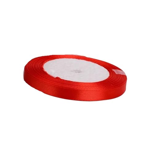 3/5 Stück 22 Meter/Rolle rote Seidensatinbänder for Hochzeit, Geburtstag, Party, dekorative Satinbänder FüR Handwerk(5pcs,10mm) von MWAHJU