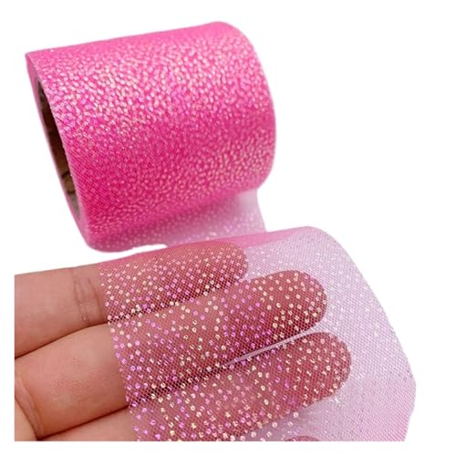3PCS 5yards 60mm Hohe Dichte Fleck Band Handwerk Geschenk Bouquet Verpackung Liefert Nähzubehör FüR Handwerk(Rose red) von MWAHJU