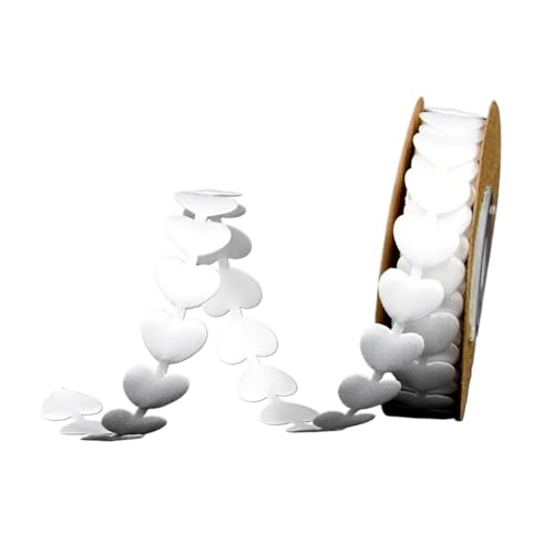 4 Stück (5 Meter/Los) geprägtes Liebesband, Hochzeitsdekoration, Verpackung, Pfirsich-Herz-Spitze FüR Handwerk(White) von MWAHJU