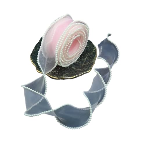 4 Stück (5 Yards/Rolle), 40 mm, Perlenrand, Wellenband, Spitze, Zubehör, Schleife, handgefertigt, dekorative Box, Hochzeit FüR Handwerk(Pink) von MWAHJU