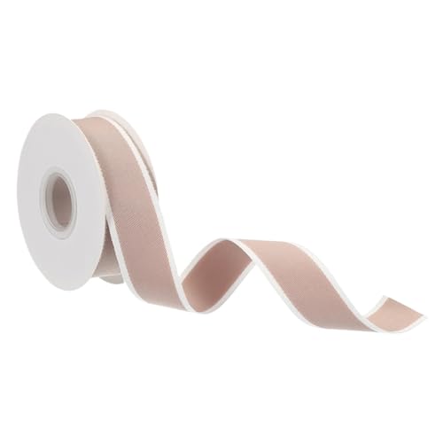 Band, 9,8 Yards x 25/38 mm, Bonbonband, Rolle, Stoff, Weihnachtsband for Verpacken, Heimdekoration, Blumendekoration FüR Handwerk(Khaki,9.8 Yards x 25mm) von MWAHJU