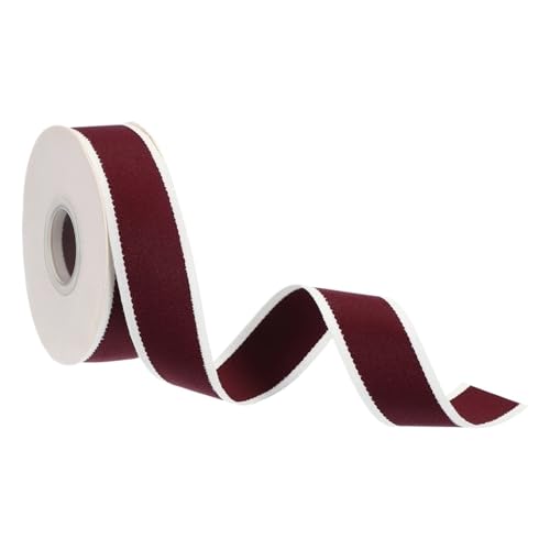 Band, 9,8 Yards x 25/38 mm, Bonbonband, Rolle, Stoff, Weihnachtsband for Verpacken, Heimdekoration, Blumendekoration FüR Handwerk(Red,9.8 Yards x 38mm) von MWAHJU