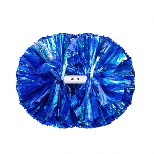 MWAHJU Cheerleader Pom Pom 1 Paar Cheerleader-Pompons for Wettbewerbe, Partys, Festivals, Clubs, Cheerleading-Pompons, Spiel, Tanz, funkelnder Blumenball, 31 cm Mit Schlagstockgriff(Blue) von MWAHJU