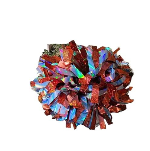 MWAHJU Cheerleader Pom Pom 1 Stück, Cheerleader-Pom, Cheerleader-Poms, 8 Zoll, Handblumen, Tanz-Teamsport Mit Schlagstockgriff(Color-8) von MWAHJU