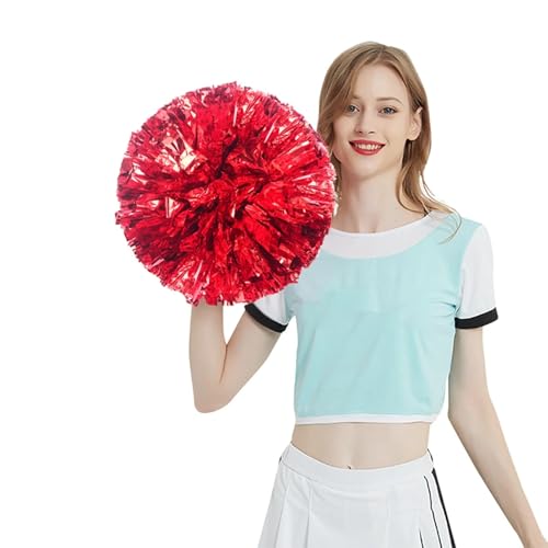 MWAHJU Cheerleader Pom Pom 3 Pcs Team Sport Pompom Cheerleading Große Spiel Pom Club Dance Requisiten Bouquet Spiel Jubeln Dekorateur Lieferungen Mit Schlagstockgriff(Color 4) von MWAHJU