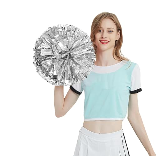 MWAHJU Cheerleader Pom Pom 3 Pcs Team Sport Pompom Cheerleading Große Spiel Pom Club Dance Requisiten Bouquet Spiel Jubeln Dekorateur Lieferungen Mit Schlagstockgriff(Color 5) von MWAHJU