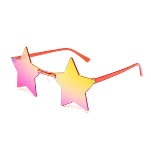 MWAHJU Party Brille 20 Stück dünne Scheiben-Stern-Sonnenbrillen in Ozeanfarbe, rahmenlose Persönlichkeit, blendende Ball-Sonnenbrillen, Bonbonfarben, Pentagramm-Sonnenbrillen(Color 1) von MWAHJU