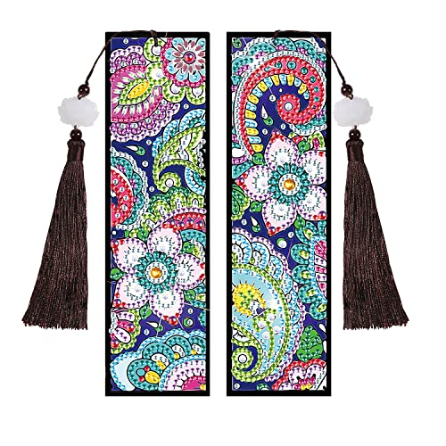2 Stücke Mwoot 5D Mandala Blume Diamant Malerei Lesezeichen Malen Nach Zahlen Kit, Diamond Pasted Painting Bookmark DIY, Diamant Stickerei Malerei Quaste Leder Lesezeichen Set für Anfänger Kinder 2 Stücke Mwoot 5D Mandala Blume Diamant Malerei Lesezeichen Malen Nach Zahlen Kit, Diamond Pasted Painting Bookmark DIY, Diamant Stickerei Malerei Quaste Leder Lesezeichen Set für Anfänger Kinder von MWOOT