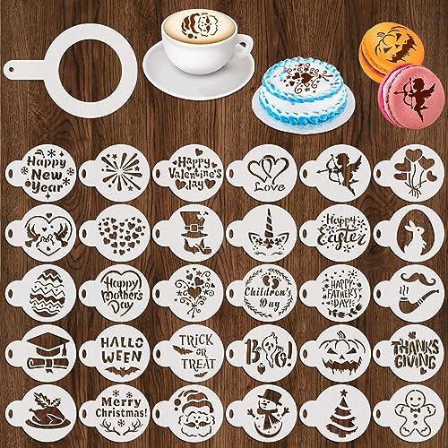 MWOOT 30 Stück Keksschablonen für Gemischte Ferien,Backvorlagen Cookie Stencils Painting Stencils,Tortenschablone Kuchen Plätzchen Schablone für DIY Craft Decor,Torten Schablone Torte Templates von MWOOT