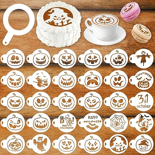MWOOT 30 Stücke Halloween Kaffee Schablonen Cookie Stencils,Gemischtes Kürbisgesicht Painting Stencils Templates,Backvorlagen für Halloween Decor DIY Bastelarbeiten,Torten Schablone Torte Templates MWOOT 30 Stücke Halloween Kaffee Schablonen Cookie Stencils,Gemischtes Kürbisgesicht Painting Stencils Templates,Backvorlagen für Halloween Decor DIY Bastelarbeiten,Torten Schablone Torte Templates von MWOOT