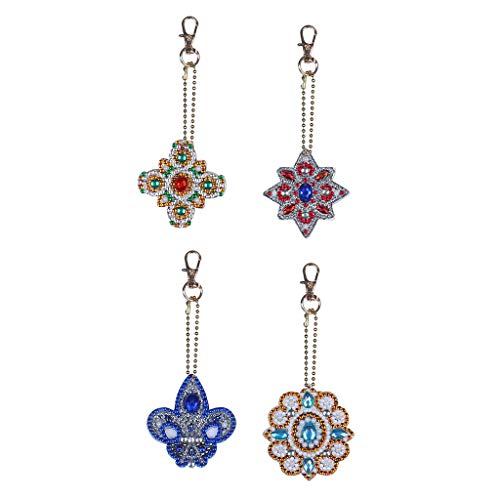 MWOOT 4 Stück DIY Mandalas Diamant Malerei Schlüsselbund, Doppelseitig 5D Speziell Geformt Diamond Art Painting Keychains Strassmalerei für Handtasche Reisegepäck Dekoration Partygeschenke MWOOT 4 Stück DIY Mandalas Diamant Malerei Schlüsselbund, Doppelseitig 5D Speziell Geformt Diamond Art Painting Keychains Strassmalerei für Handtasche Reisegepäck Dekoration Partygeschenke von MWOOT