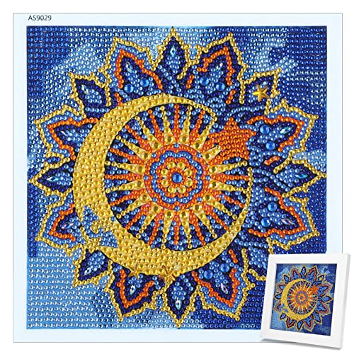 MWOOT 5D Diamant Malerei Kit für Kinder, DIY Voller Diamond Art Painting Stickerei Kreuzstich Arts Craft Bilder für Home Wanddekoration und Geschenk (20x20CM),Mandala von MWOOT