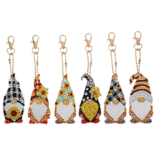 MWOOT 6 Stück 5D Gnom Diamant Malerei Schlüsselbund,DIY Doppelseitig Sonnenblume Elf Diamond Art Painting Keychain für Damen Geldbörse Rucksack Handtasche Dekoration MWOOT 6 Stück 5D Gnom Diamant Malerei Schlüsselbund,DIY Doppelseitig Sonnenblume Elf Diamond Art Painting Keychain für Damen Geldbörse Rucksack Handtasche Dekoration von MWOOT