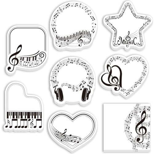 MWOOT 8 Stück Musik Thema Klebezettel Sticky Notes, Selbstklebende Music Notes Notizblöcke Haftnotizen, Memo Notepads für To-do-Liste Schul Büro Checkliste Geschenke Wertschätzung Party von MWOOT