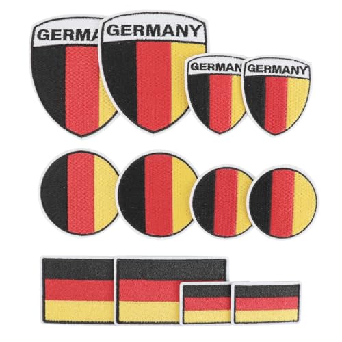MWOOT Deutschland Flaggen Patch, 12 Stück Germany Flag Patches, Der Bundeswehr Deutschland Flaggen-Flicken zum Aufbügeln für Jacken Taschen Deko, Deutsch Fahne Bügelbild von MWOOT
