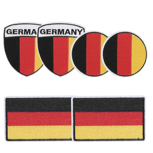 MWOOT Deutschland Flaggen Patch, 6 Stück Germany Flag Patches, Der Bundeswehr Deutschland Flaggen-Flicken zum Aufbügeln für Jacken Taschen Deko, Deutsch Fahne Bügelbild MWOOT Deutschland Flaggen Patch, 6 Stück Germany Flag Patches, Der Bundeswehr Deutschland Flaggen-Flicken zum Aufbügeln für Jacken Taschen Deko, Deutsch Fahne Bügelbild von MWOOT