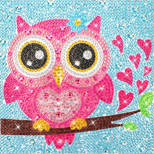 MWOOT Eule Diamond Art Painting,Owl DIY 5D Diamant Malerei Kits Malen nach Zahlen für Anfänger,Voller Rhinestones Pasted Painting Bilder Stickerei Kristall Gem für Home Wanddekoration(15x15cm) von MWOOT