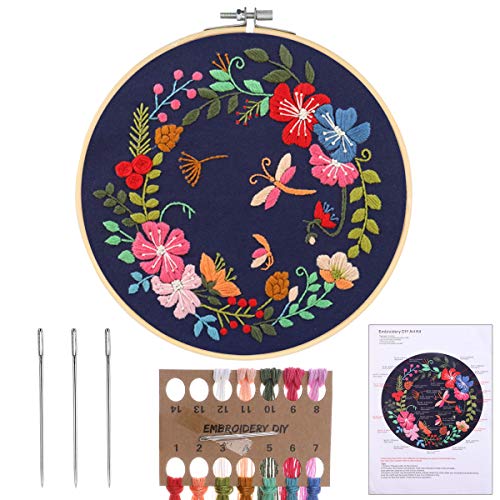 MWOOT Handmade Embroidery Starter Kit Set with Partten,DIY Handarbeit Stickerei Starter Kit Cross Stitch Craft für Erwachsene Anfänger Sticken von MWOOT