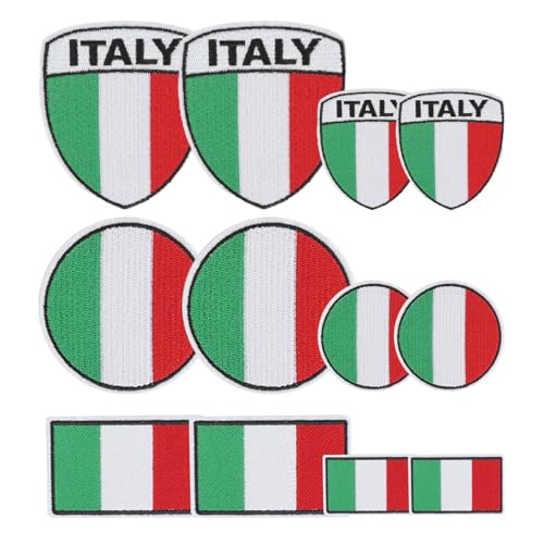 MWOOT Italien Flaggen Patch, 12 Stück Italienisch Flag Patches, Italy Flaggen Flicken zum Aufbügeln für Jacken Taschen Deko, Italian Fahne Bügelbild MWOOT Italien Flaggen Patch, 12 Stück Italienisch Flag Patches, Italy Flaggen Flicken zum Aufbügeln für Jacken Taschen Deko, Italian Fahne Bügelbild von MWOOT