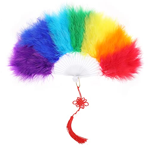 MWOOT Pride Federn Fächer, LGBTQ+ Regenbogen Marabu Federfächer, Pride Fächer for Pride Parade, Gay Lesbian LGBT CSD Pride Accessoires Handfächer, Pride Kostüm Deko Zubehör MWOOT Pride Federn Fächer, LGBTQ+ Regenbogen Marabu Federfächer, Pride Fächer for Pride Parade, Gay Lesbian LGBT CSD Pride Accessoires Handfächer, Pride Kostüm Deko Zubehör von MWOOT