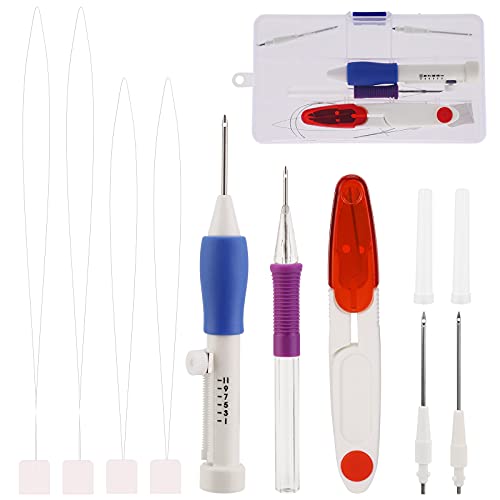 MWOOT Stickerei Pen Punch Nadel Kit,Einstellbare Magie Stickerei Pen Set,DIY Stickerei Strickwerkzeug,Kreuzstich Tool Kit mit Nadel Einfädler MWOOT Stickerei Pen Punch Nadel Kit,Einstellbare Magie Stickerei Pen Set,DIY Stickerei Strickwerkzeug,Kreuzstich Tool Kit mit Nadel Einfädler von MWOOT