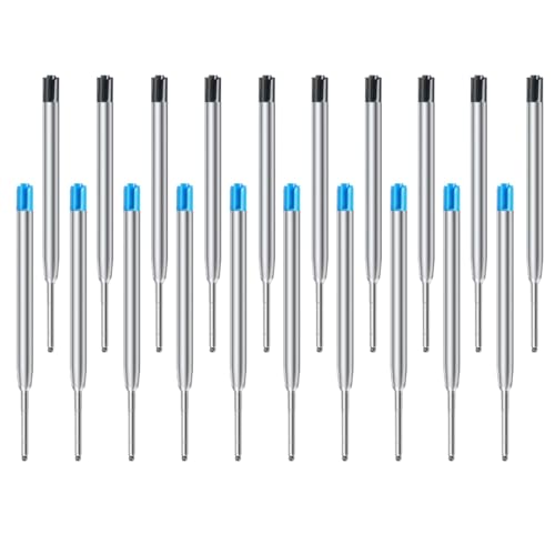 MWUMRCM 20pcs Austauschbare Kugelschreiber Minen, Großraumminen Metall, Großraumminen für Kugelschreiber, Schwarz von MWUMRCM