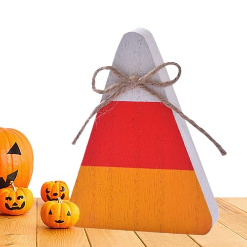 MWZBTG Halloween Schreibtischdekoration - Halloween Holzschilder - Hut Geist Süßigkeitenmais Ornamente für Etagere Zuhause Schreibtisch Raumdekoration von MWZBTG