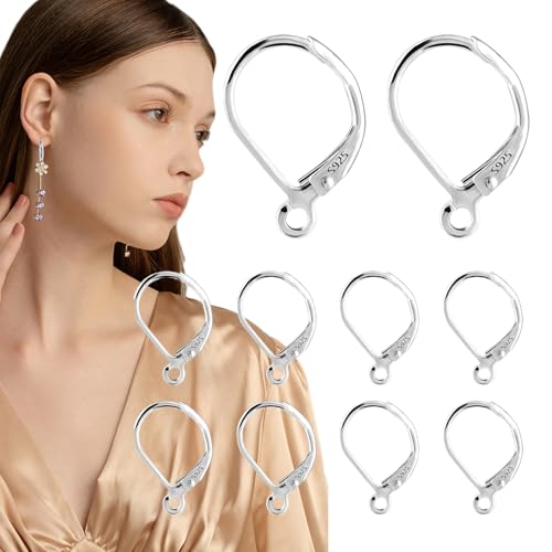 MWZBTG Ohrringdrähte, Ohrringhaken | Austauschbares Dangle -Ohrdraht | 925 Silberohrdrähte austauschbare französische Schmuckversorgung für Frauen herstellen von MWZBTG