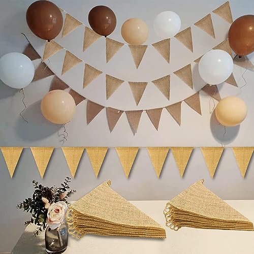 MXDHOKY 15 Meter, Wimpelkette Stoff, Vintage Wimpel Banner, Wimpel Girlande, mit 52 Stück Dreiecksflaggen, für Geburtstagkoration, Weihnachtenkoration, Brautdusche, Retro Dekoration MXDHOKY 15 Meter, Wimpelkette Stoff, Vintage Wimpel Banner, Wimpel Girlande, mit 52 Stück Dreiecksflaggen, für Geburtstagkoration, Weihnachtenkoration, Brautdusche, Retro Dekoration von MXDHOKY