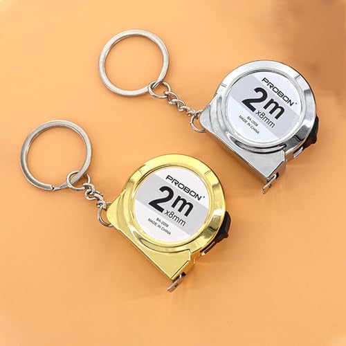 Massband 2m, 2 Stück Mini Maßband mit Schlüsselanhänger Einziehbares Metall Measuring Tape mit Klarer Skala Geeignet für Zuhause, Büro, Schule und Heimwerkerprojekte von MXGHIR