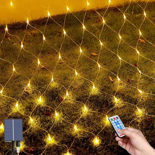 Fernbedienung Lichterketten, 1.5*1.5M 96LEDs Lichternet, Aussen Baum Lichterkette,Wasserdichte Lichterkette Netz solar mit 8 Beleuchtungsmodi, Solar Lichternetz für Weihnachten Hochzeit Fenster Büsche Fernbedienung Lichterketten, 1.5*1.5M 96LEDs Lichternet, Aussen Baum Lichterkette,Wasserdichte Lichterkette Netz solar mit 8 Beleuchtungsmodi, Solar Lichternetz für Weihnachten Hochzeit Fenster Büsche von MXJFYY