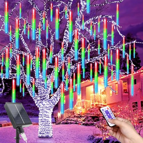 MXJFYY Solar Meteorschauer Lichter, 11.8 Inch 10 Rohr Lichterkette, 240 LEDs Wasserdicht Schneefalllichter Meteorschauer Regenlicht, Außen Solar Für Weihnachtsbaum Party Balkonstraßen MXJFYY Solar Meteorschauer Lichter, 11.8 Inch 10 Rohr Lichterkette, 240 LEDs Wasserdicht Schneefalllichter Meteorschauer Regenlicht, Außen Solar Für Weihnachtsbaum Party Balkonstraßen von MXJFYY