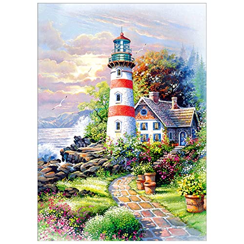 5D Diamond Painting Erwachsene Leuchtturm, Diamant Painting Bilder Erwachsene, Diamond Painting Kinder Diamond Painting Bilder Diamant Painting Set 30x40cm für die Wanddekoration zu Hause von MXJSUA