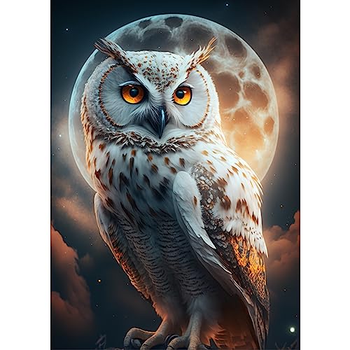MXJSUA 5D Diamond Painting, Eule Supermond Diamant Painting Kits Bilder für Erwachsene, DIY Diamant Malerei Diamond Painting Kinder Bilder Set 30x40cm für Wanddekor MXJSUA 5D Diamond Painting, Eule Supermond Diamant Painting Kits Bilder für Erwachsene, DIY Diamant Malerei Diamond Painting Kinder Bilder Set 30x40cm für Wanddekor von MXJSUA