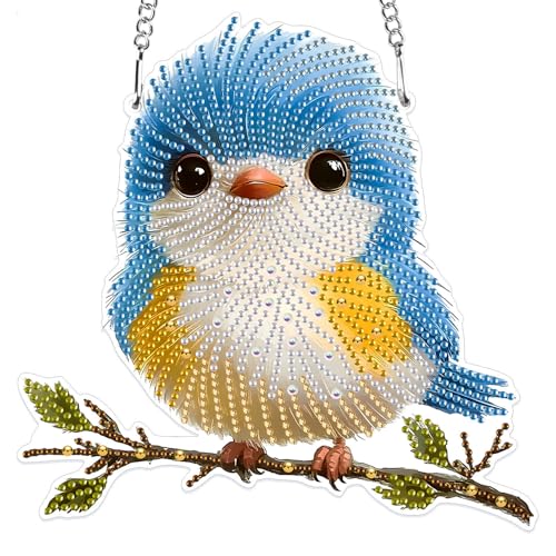 MXJSUA 5D Diamond Painting Anhänger, Niedlicher Vogel Diamond Painting mit Kette Erwachsene, Diamant Painting Fensterbilder, Hängende Ornament Bastelset Set für Wand Und Eingang Decor MXJSUA 5D Diamond Painting Anhänger, Niedlicher Vogel Diamond Painting mit Kette Erwachsene, Diamant Painting Fensterbilder, Hängende Ornament Bastelset Set für Wand Und Eingang Decor von MXJSUA