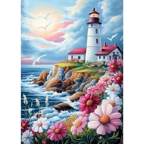 MXJSUA Blumen Leuchtturm Diamond Painting Erwachsene, 5D Diamant Painting Bilder Anfänger, DIY Runder Vollbohrer Diamanten Malerei Stickerei Kreuzstich Geschenke Home Wand Dekor 30x40cm MXJSUA Blumen Leuchtturm Diamond Painting Erwachsene, 5D Diamant Painting Bilder Anfänger, DIY Runder Vollbohrer Diamanten Malerei Stickerei Kreuzstich Geschenke Home Wand Dekor 30x40cm von MXJSUA