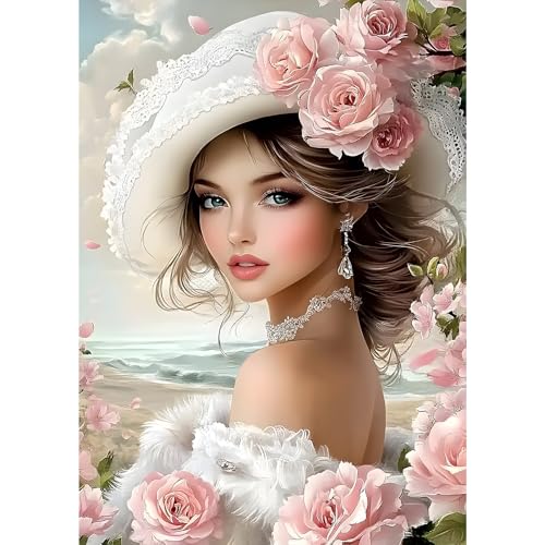 MXJSUA Blumenfrau Diamond Painting Erwachsene, 5D Diamant Painting Bilder Anfänger, DIY Runder Vollbohrer Diamanten Malerei Stickerei Kreuzstich Geschenke Home Wand Dekor 30x40cm MXJSUA Blumenfrau Diamond Painting Erwachsene, 5D Diamant Painting Bilder Anfänger, DIY Runder Vollbohrer Diamanten Malerei Stickerei Kreuzstich Geschenke Home Wand Dekor 30x40cm von MXJSUA