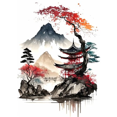 MXJSUA Diamant Painting Bilder, Bergturm Landschaft Diamond Painting für Erwachsene Anfänger, 5D DIY Diamant Malerei für Zuhause Dekor 30x40 cm von MXJSUA