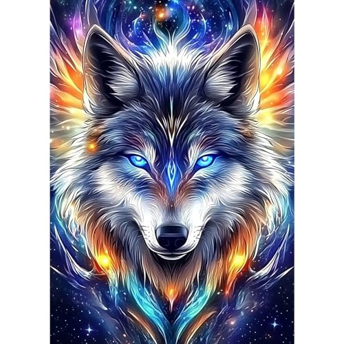 MXJSUA Diamant Painting Bilder, Wolf Diamond Painting für Erwachsene Anfänger, 5D DIY Diamant Malerei für Zuhause Dekor 30x40 cm von MXJSUA