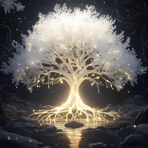 MXJSUA Diamant Painting Bilder Erwachsene Set, Baum Des Lebens 5D Diamond Painting Full Drill, Diamant Painting Bilder Kunsthandwerk House Wall Dekoration 30x30cm von MXJSUA
