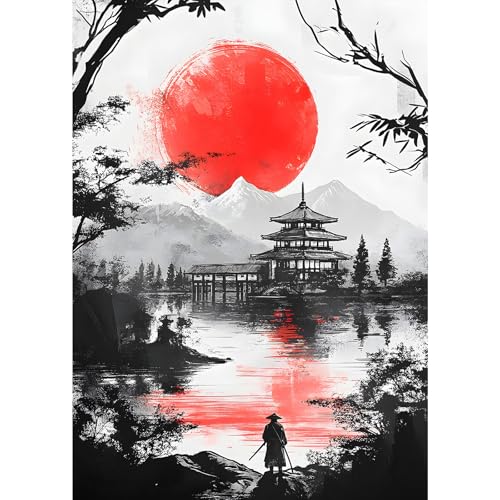 MXJSUA Diamant Painting Bilder Erwachsene Set, Samurai Landschaft 5D Diamond Painting Full Drill, Diamant Painting Bilder Kunsthandwerk House Wall Dekoration 30x40cm MXJSUA Diamant Painting Bilder Erwachsene Set, Samurai Landschaft 5D Diamond Painting Full Drill, Diamant Painting Bilder Kunsthandwerk House Wall Dekoration 30x40cm von MXJSUA