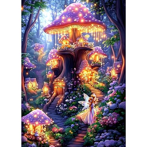 MXJSUA Diamant Painting Erwachsene, Blumenwald Diamond Painting Set für Erwachsene, Mosaikherstellung, Wohnzimmer, Heimdekoration, Weihnachtsgeschenke 30x40cm von MXJSUA